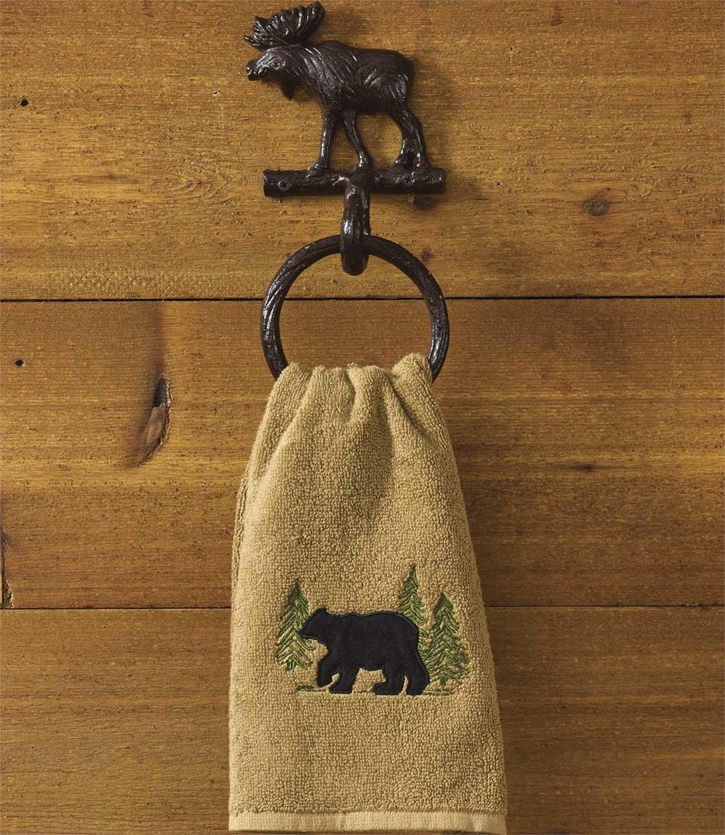 Cast Moose Towel Ring Hook Park Designs